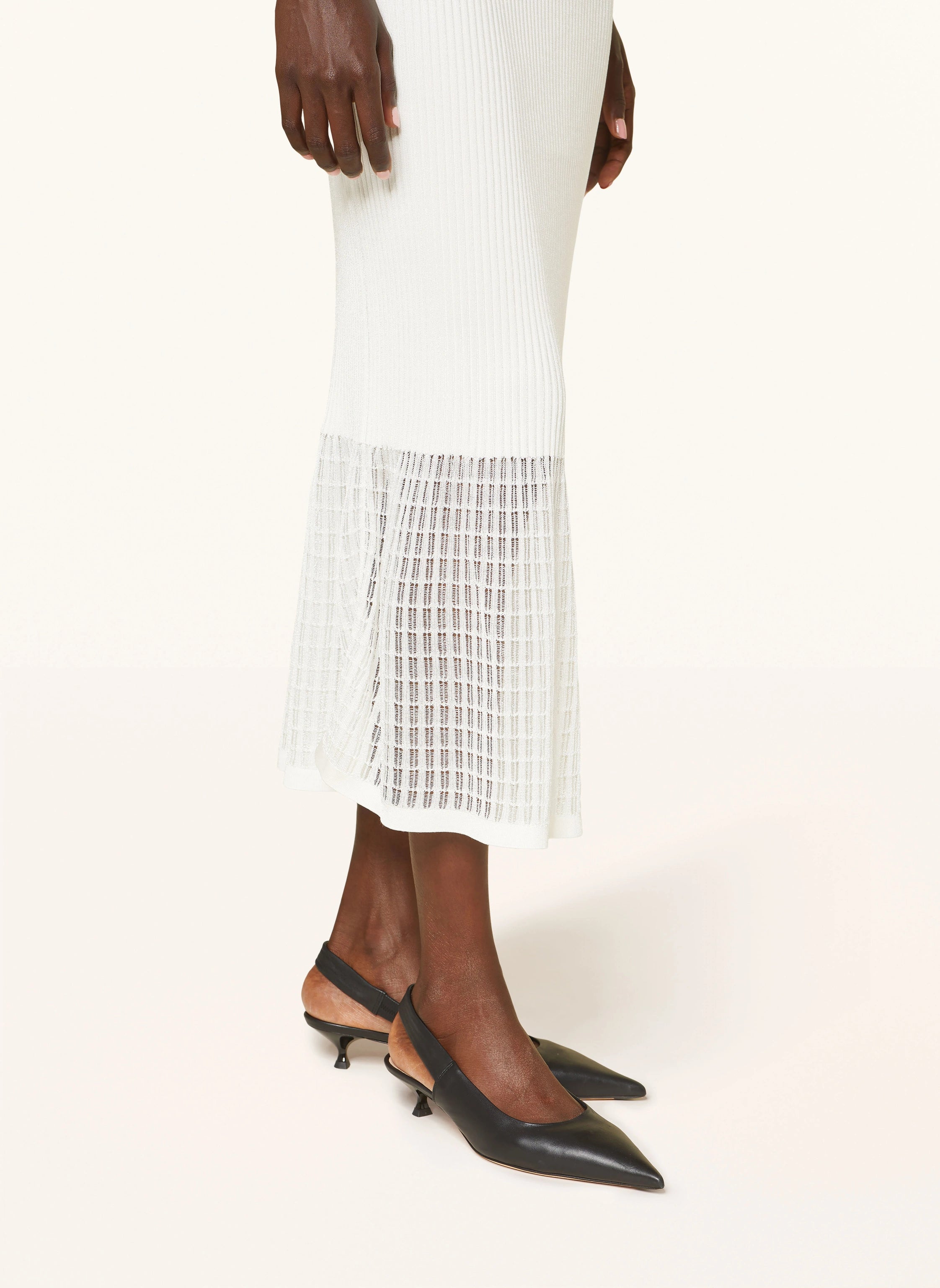 The Iconic "COS" Lace-Stitch Ribbed-Knit Midi Skirt - Dress Hire NZ