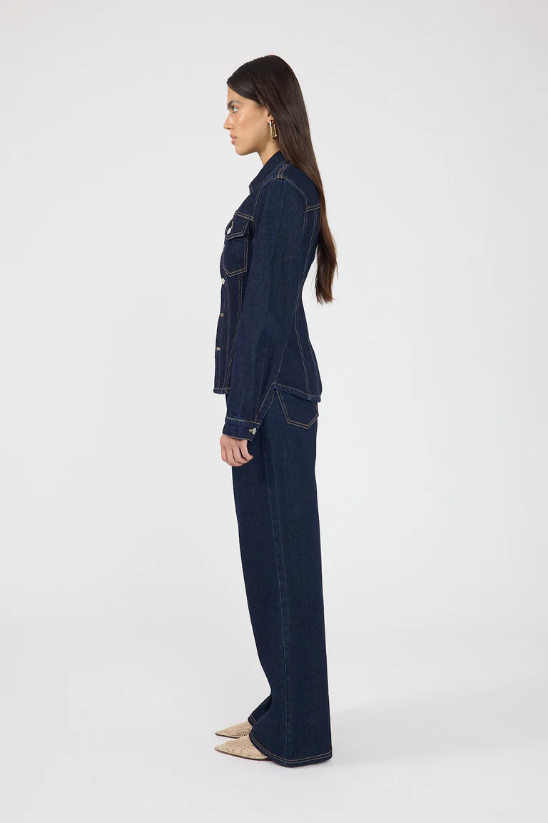 Perfect Stranger Spencer Fitted Denim Jacket - Dress Hire NZ