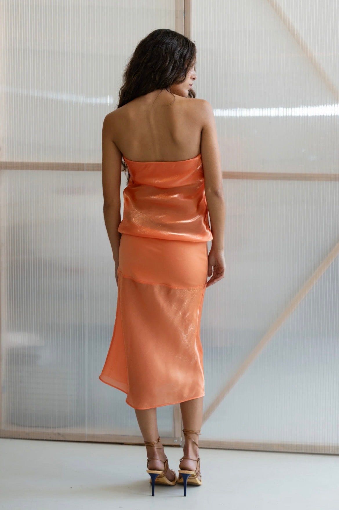 Mode Mischief Melt Panel Dress - Spritz / Orange - Dress Hire NZ