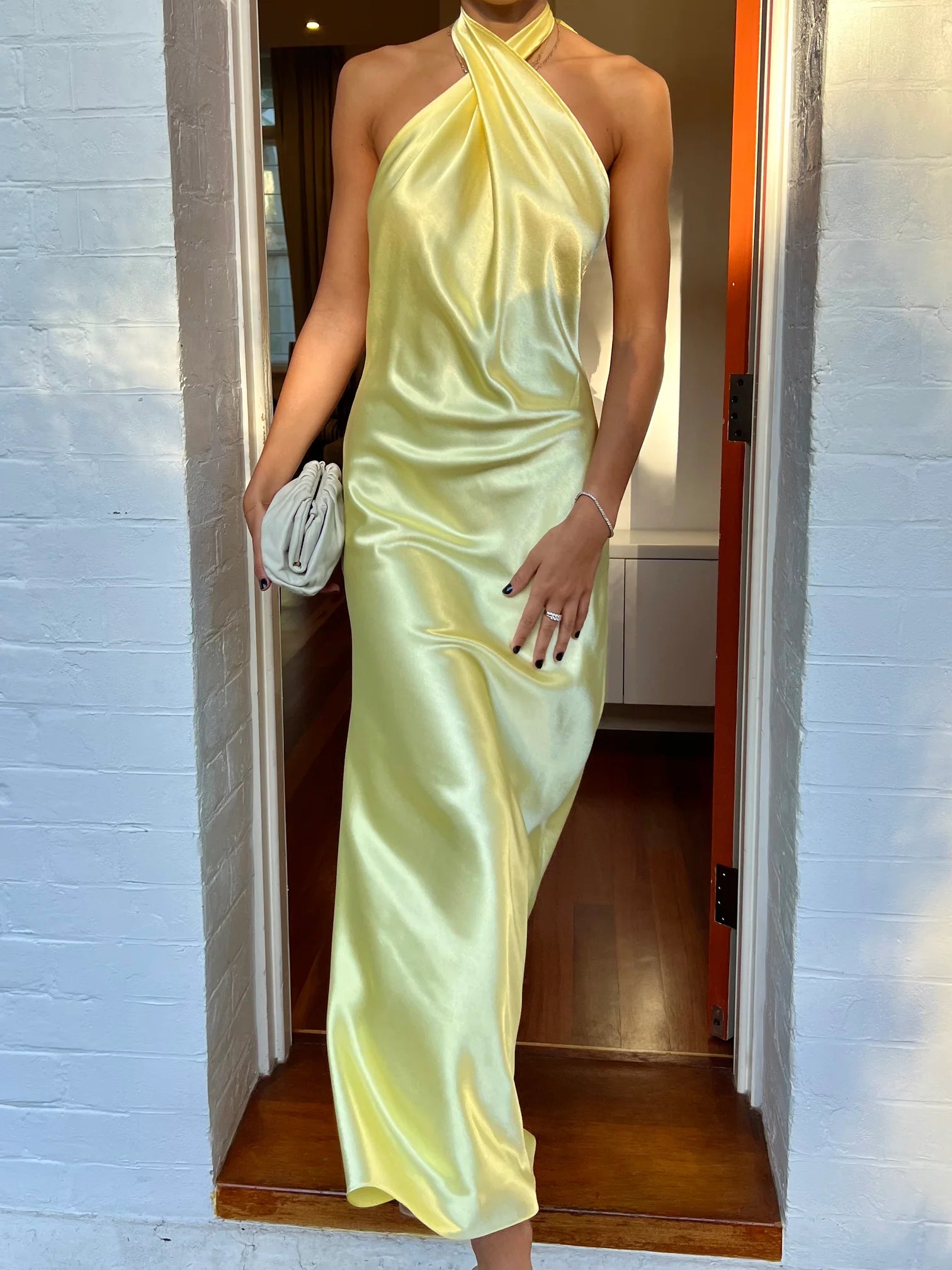 YLD Lemon Crossover Maxi - Dress Hire NZ