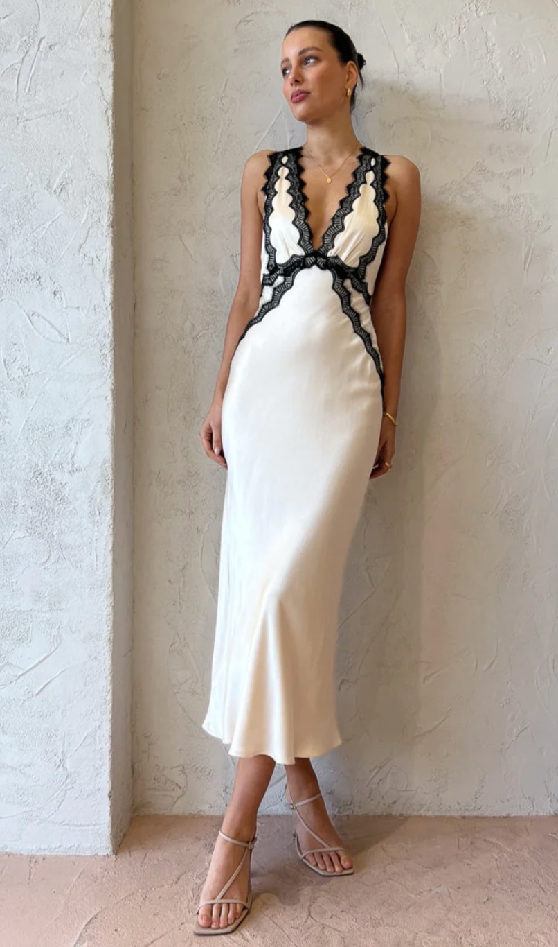 Shona Joy Camille Lace Cross Back Midi Shona Joy Camille Lace Cross Back Midi
