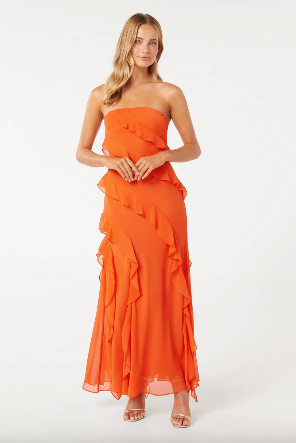 Forever New Stella Strapless Ruffle Dress - Dress Hire NZ