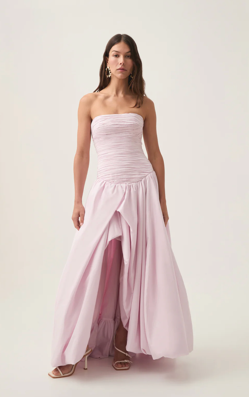 Aje Violette Bubble Hem Maxi - Pastel Pink - Dress Hire NZ