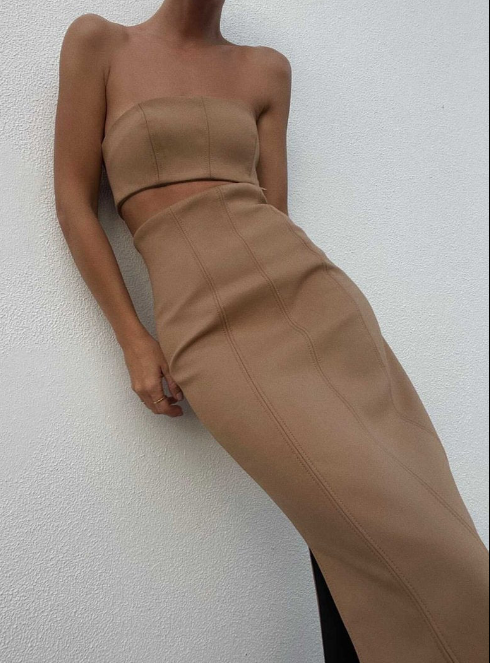 SIR the Label Andre Strapless Midi - Dress Hire NZ