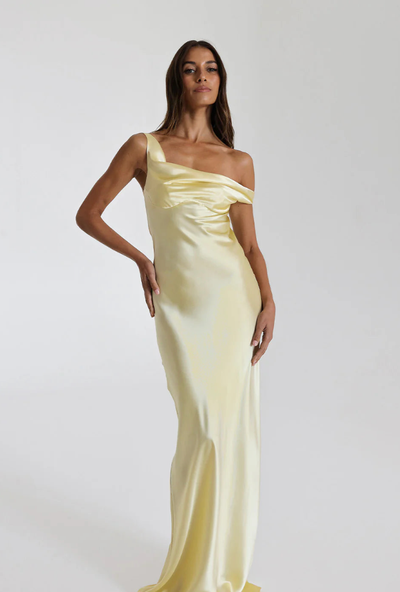 Natalie Rolt Monika Gown - Lemon - Dress Hire NZ