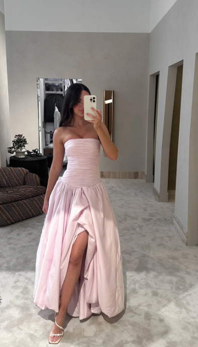 aje violette bubble hem maxi dress pink Violette Bubble Hem Maxi Dress | Pastel Pink