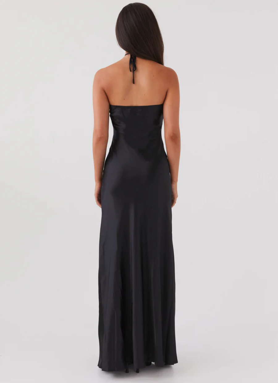 Peppermayo Exclusive - Noir Symphony Maxi Dress - Black - Dress Hire NZ