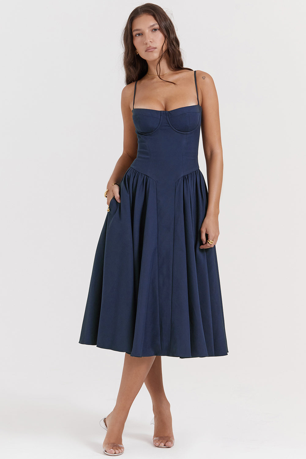 House of CB Samaria Sundress - French Navy - Dress Hire NZ