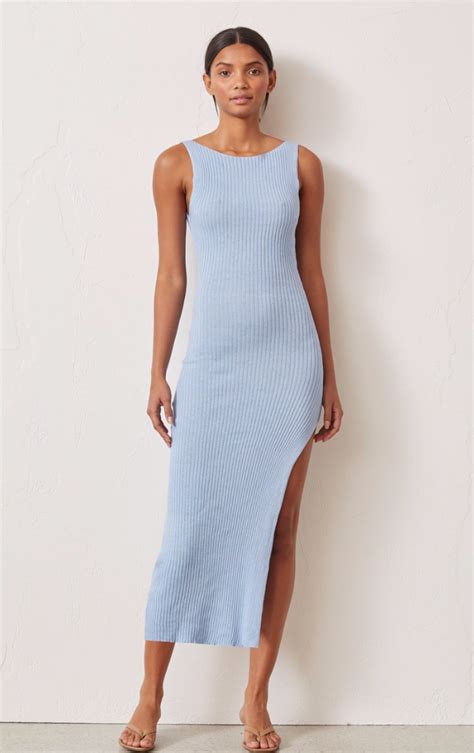bec and bridge riviera dress blue + Knit Midi in Powder Navy Mini Dress fitting mini 2025best Color:#29-Green
