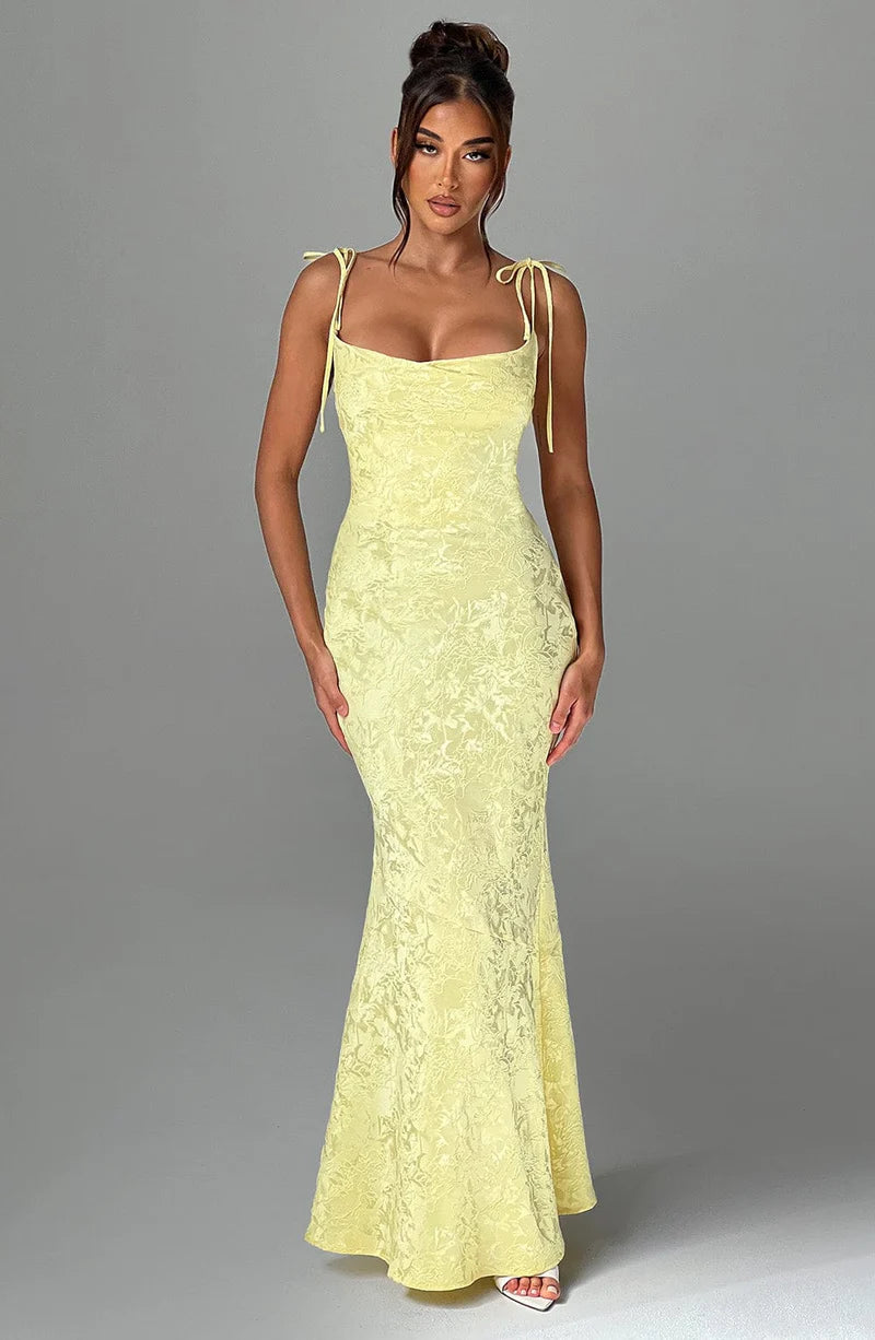 Whitney Maxi Dress - Lemon - Dress Hire NZ
