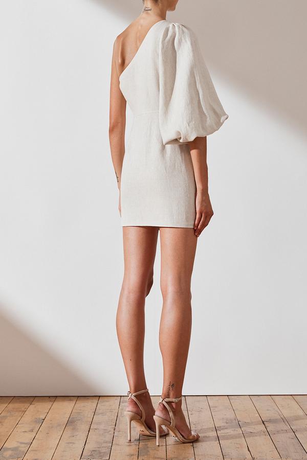 Shona Joy St Martin Linen One Shoulder Dress - Dress Hire NZ