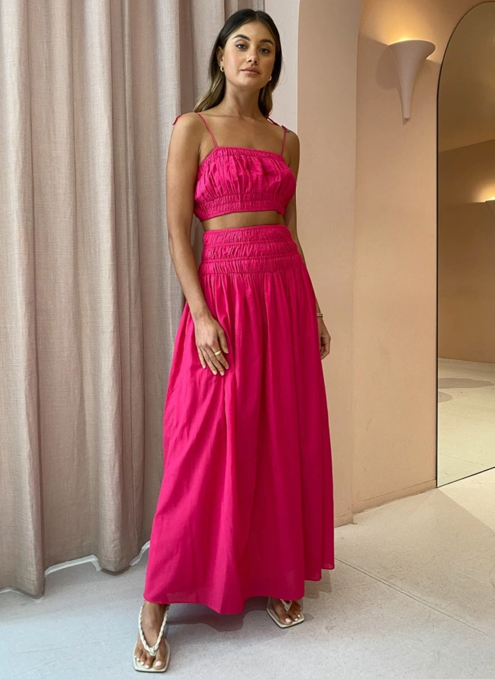 STEELE Ginger Crop & Cruise Skirt - Fuchsia - Dress Hire NZ