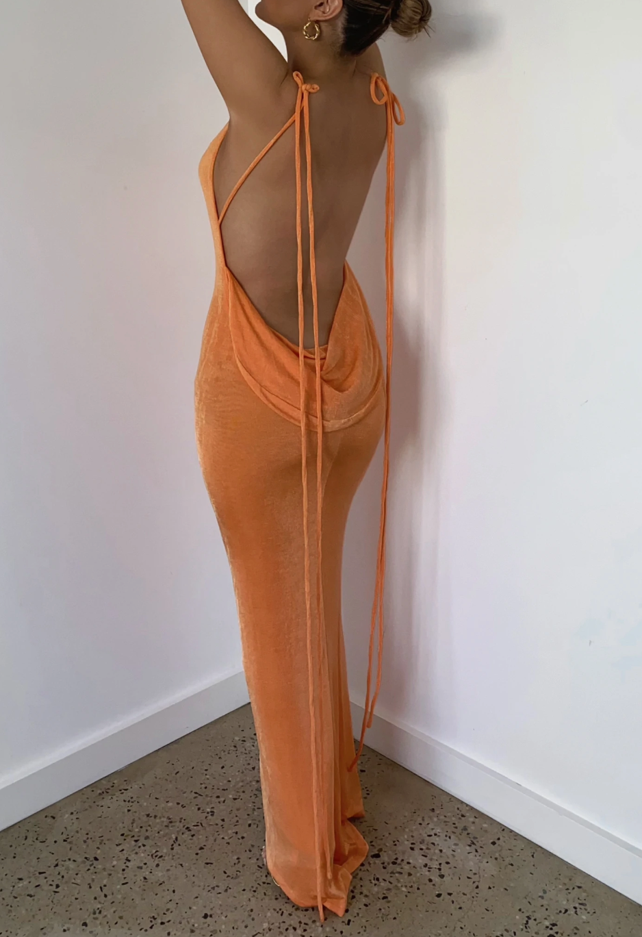 Mélani The Label Cristina Gown - Orange - Dress Hire NZ