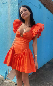 Aje Simone Frill Sleeve Mini - Dress Hire NZ