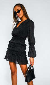 The East Order Behati Mini Dress - Black - Dress Hire NZ