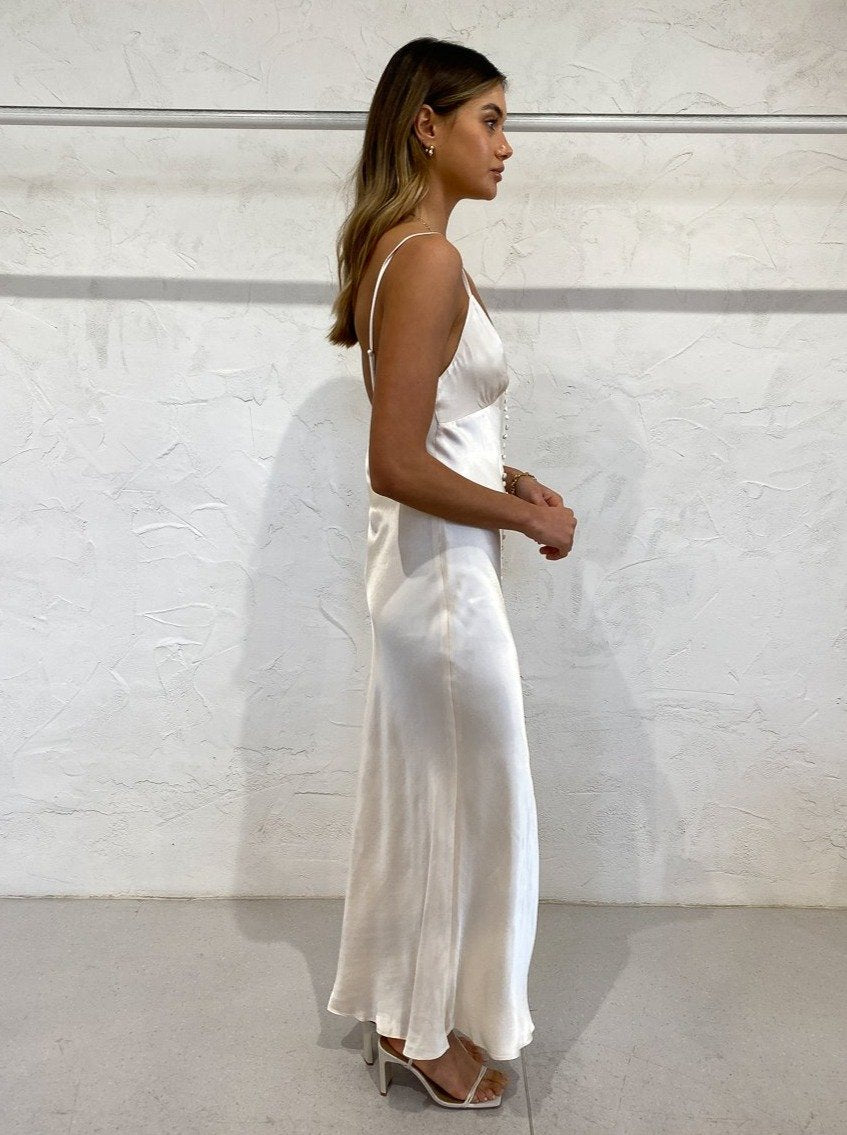 Shona Joy La Lune Bias Slip Dress - Cream - Dress Hire NZ