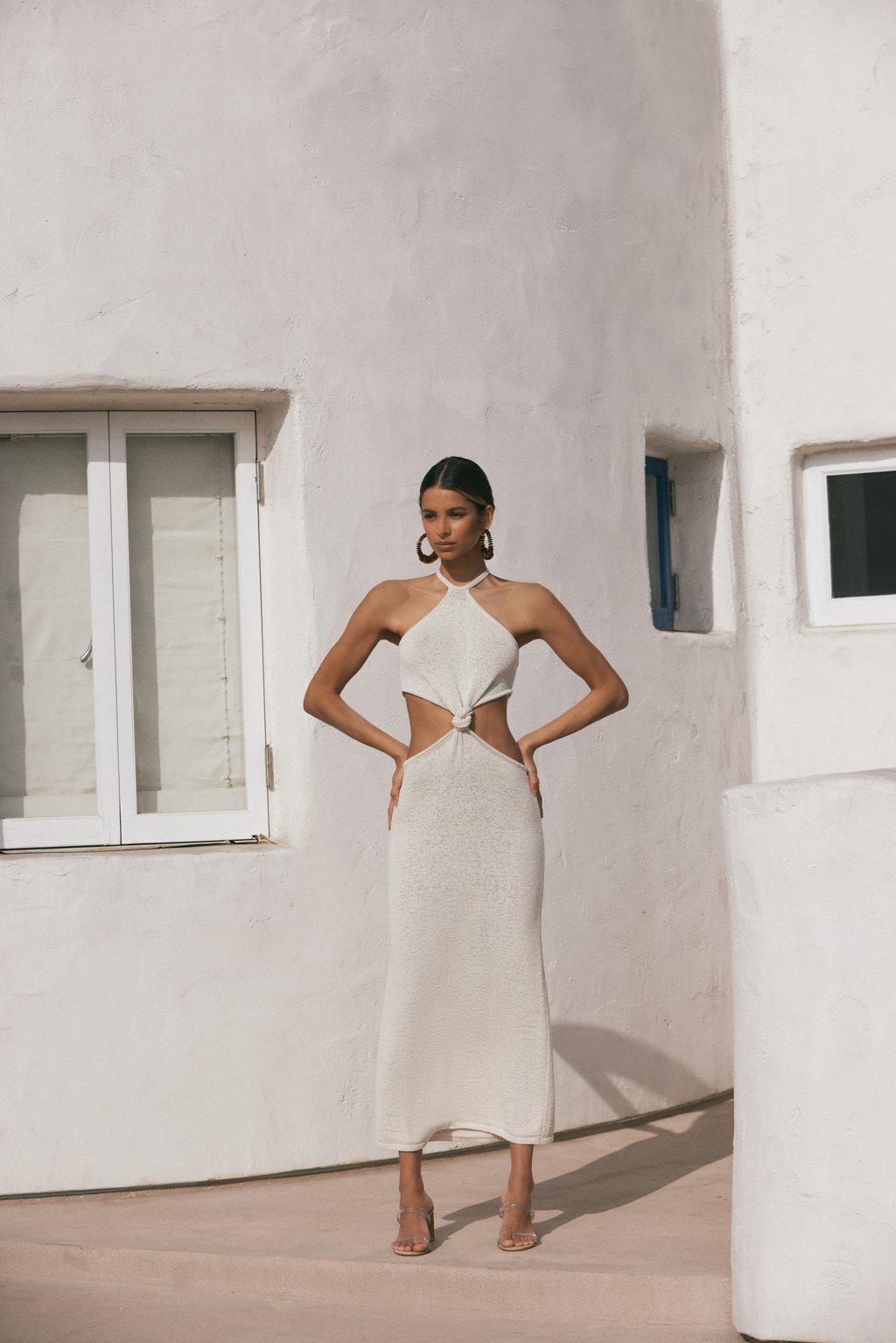 Cult Gaia Cameron Knit Dress - Off White - Dress Hire NZ