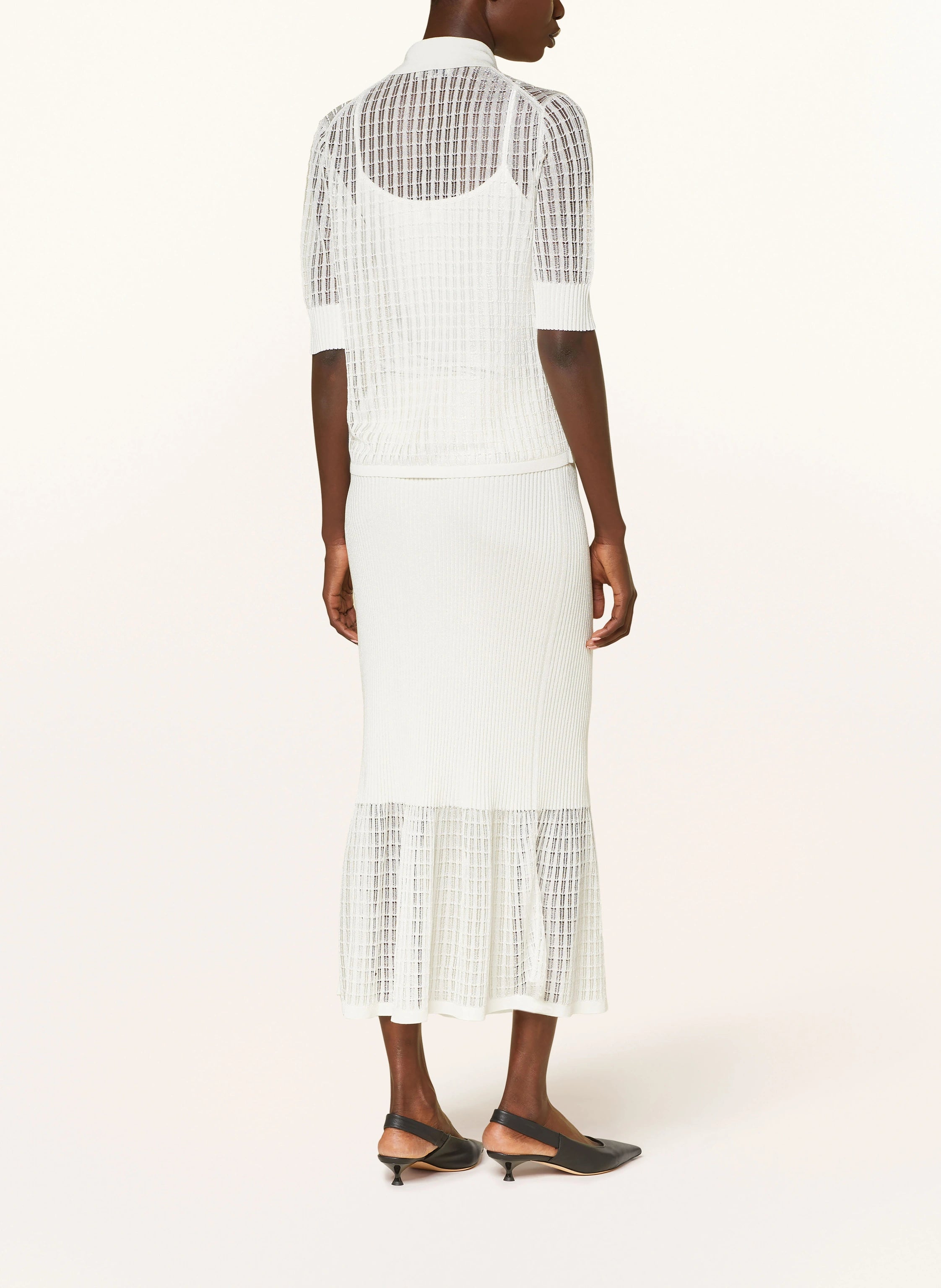 The Iconic "COS" Lace-Stitch Ribbed-Knit Midi Skirt - Dress Hire NZ