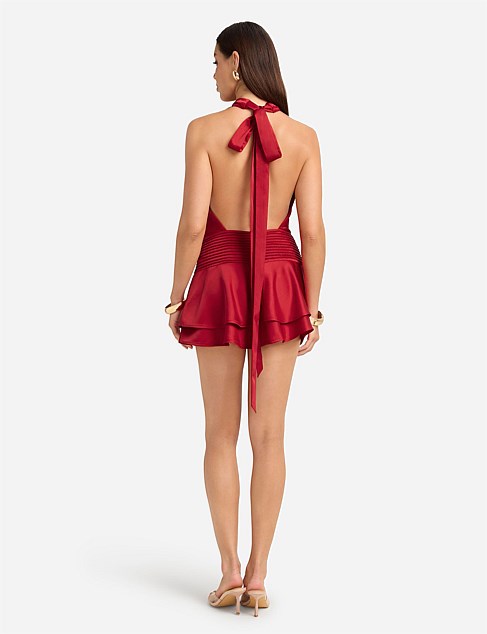 Runaway Laurel High Neck Layered Mini Dress - Dress Hire NZ