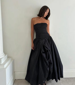 Aje Violette Bubble Hem Maxi - Black - Dress Hire NZ