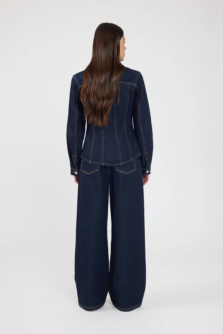 Perfect Stranger Spencer Fitted Denim Jacket - Dress Hire NZ