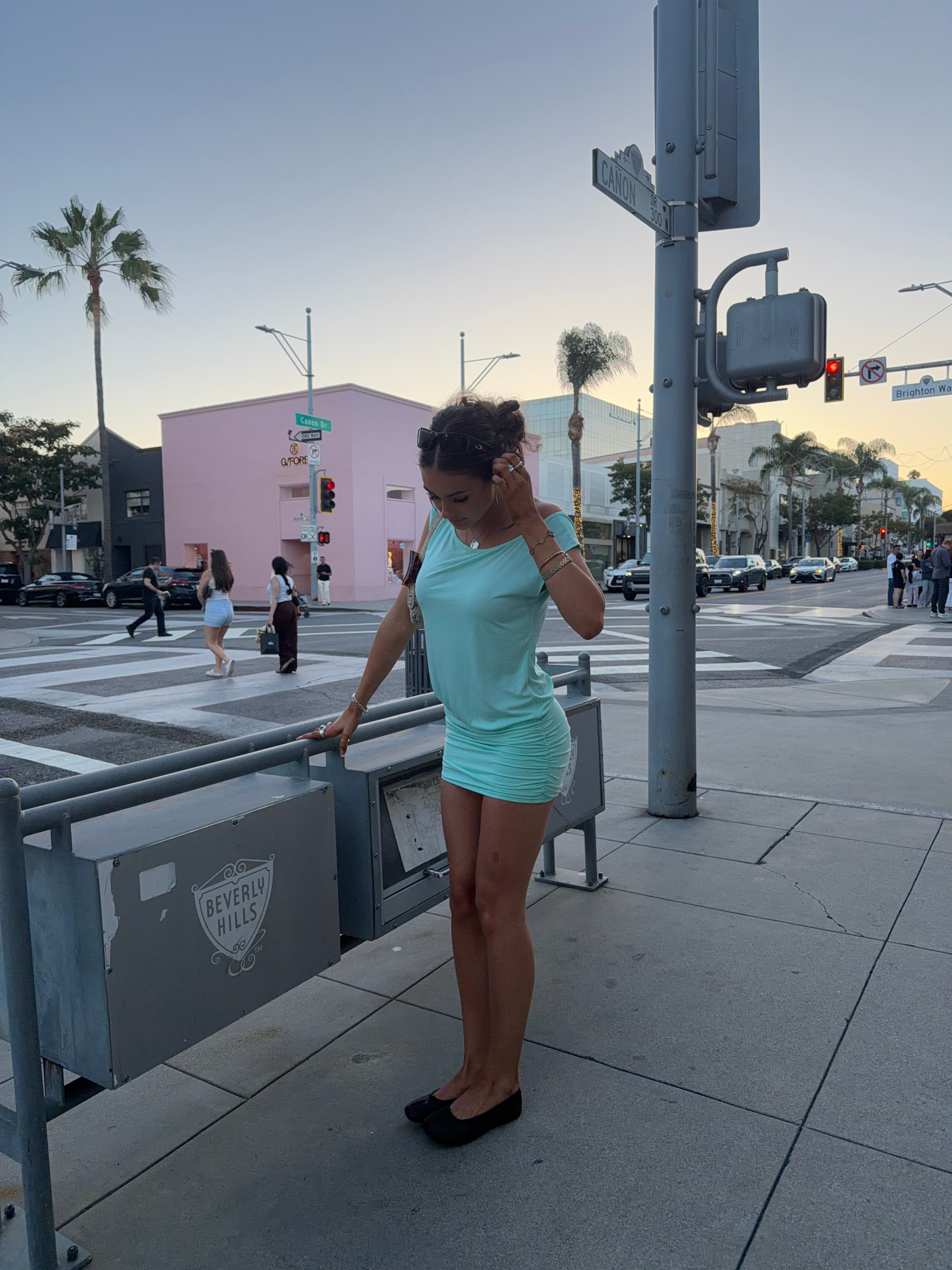 Edikted Marya Off Shoulder Ruched Mini Dress in Aqua