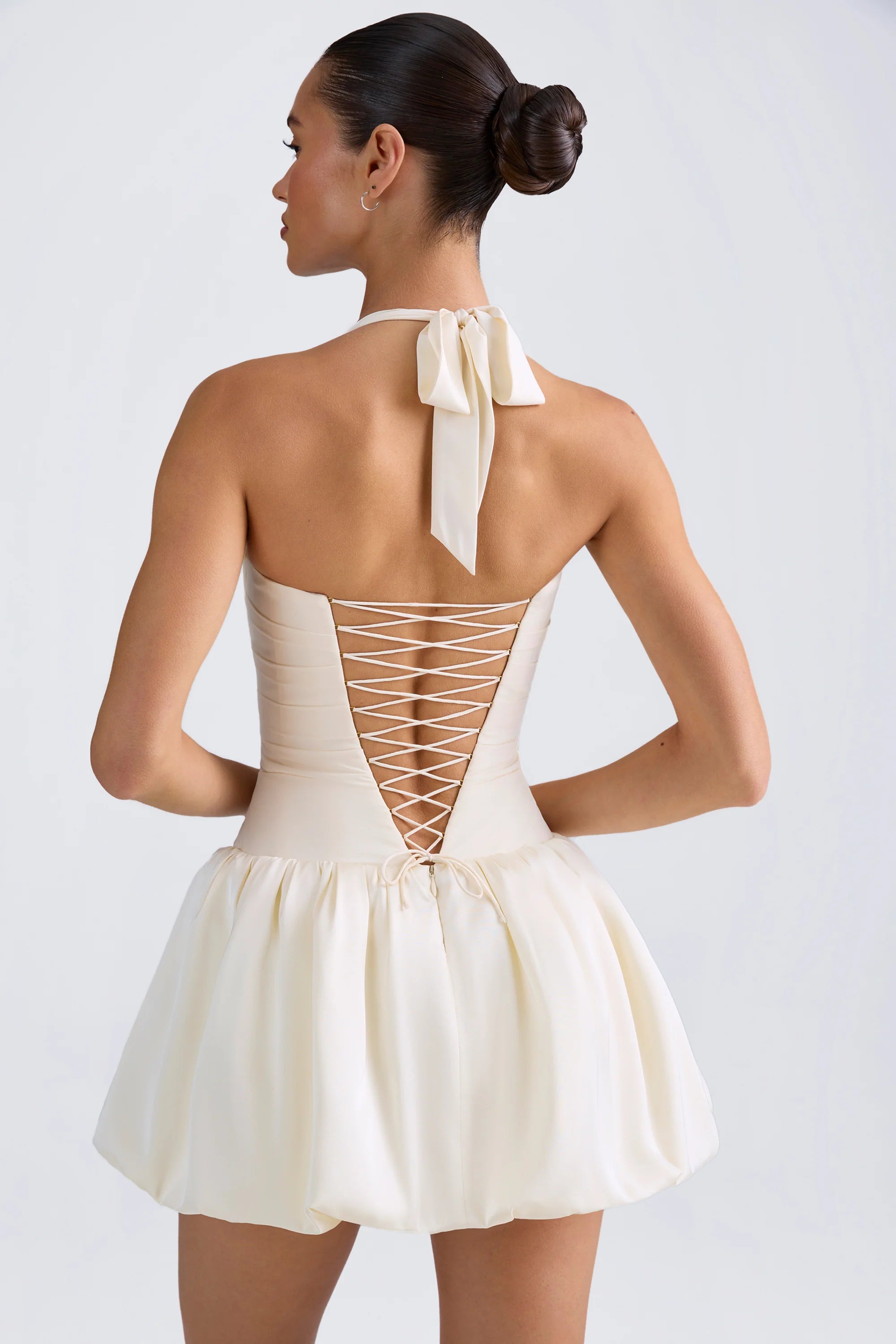 Oh Polly Ludmila Mini Dress - Ivory - Dress Hire NZ