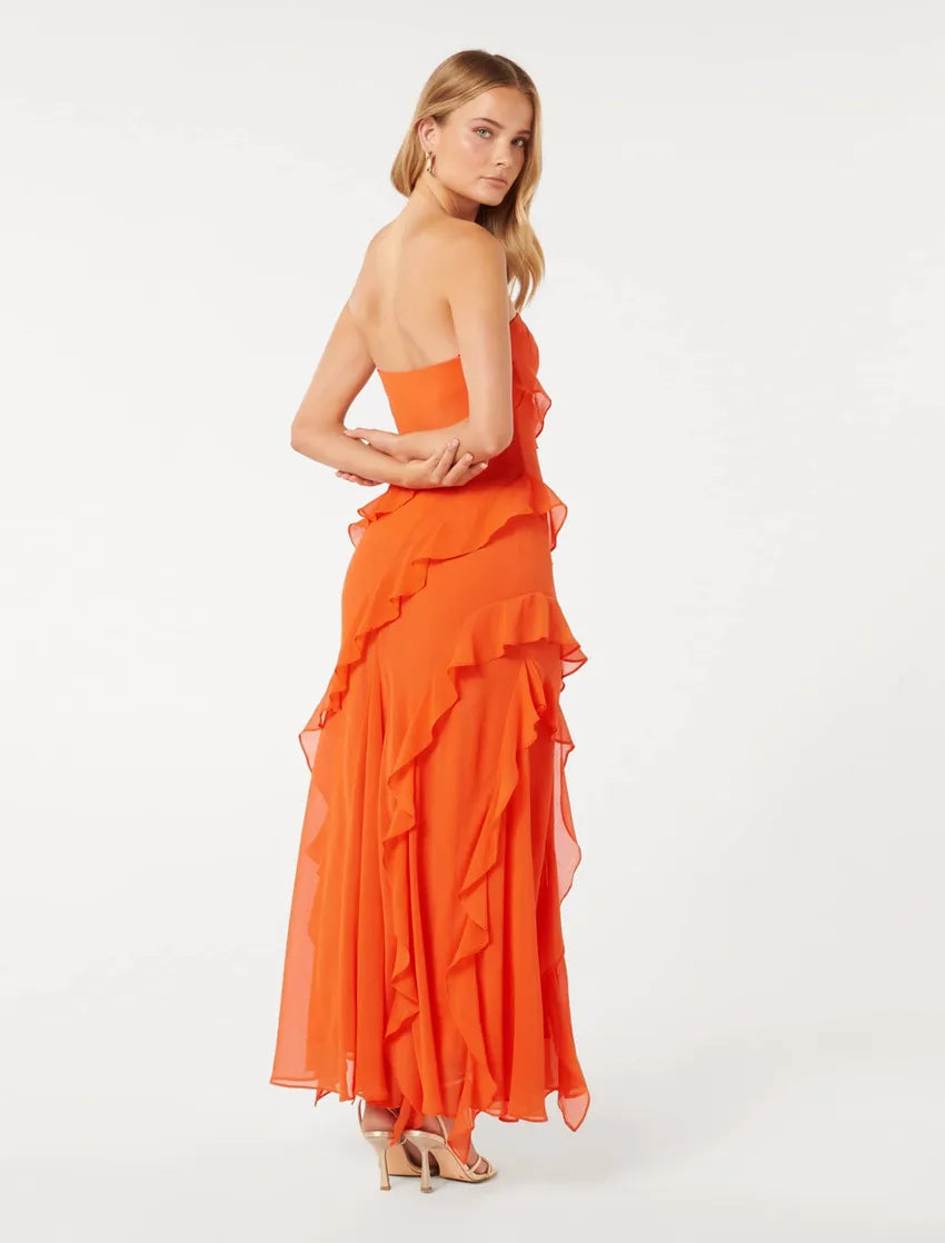 Forever New Stella Strapless Ruffle Dress - Dress Hire NZ