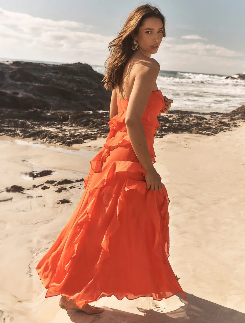 Forever New Stella Strapless Ruffle Dress - Dress Hire NZ