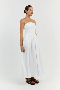 DISSH Allie Linen Maxi - White - Dress Hire NZ