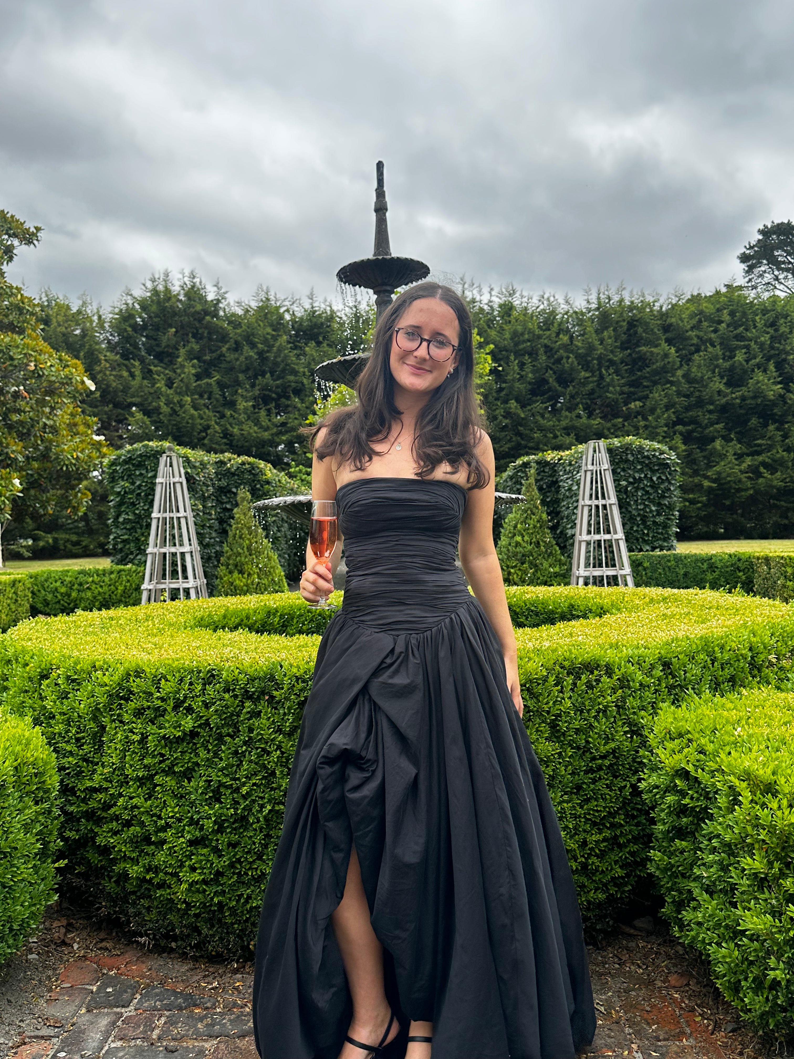 Aje Violette Bubble Hem Maxi - Black - Dress Hire NZ