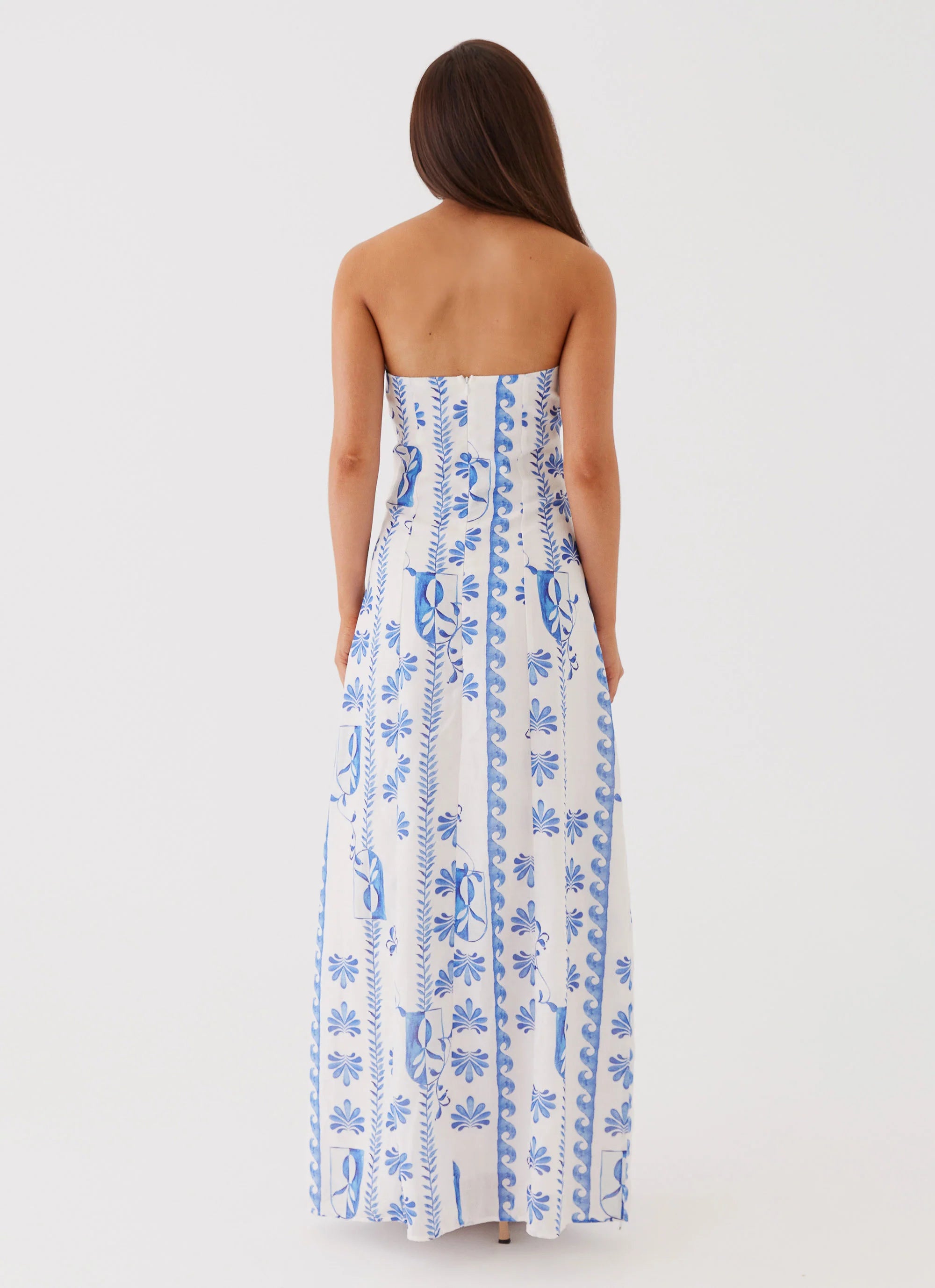 Tayla Linen Maxi - Floral Wave - Dress Hire NZ