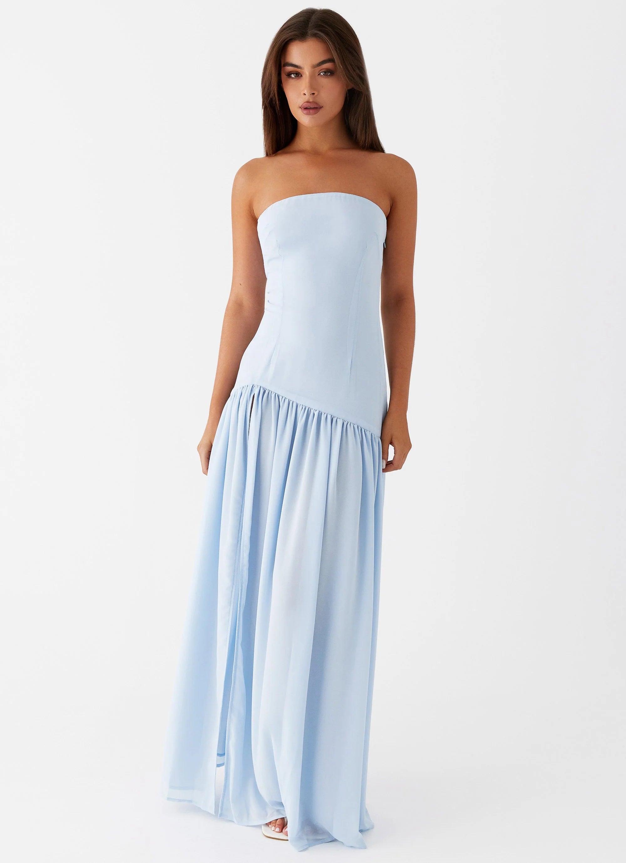Eden Strapless Maxi - Blue - Dress Hire NZ