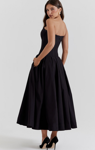 House of CB Lady Black Strapless Midi