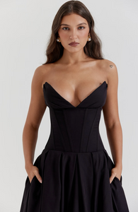 House of CB Lady Black Strapless Midi