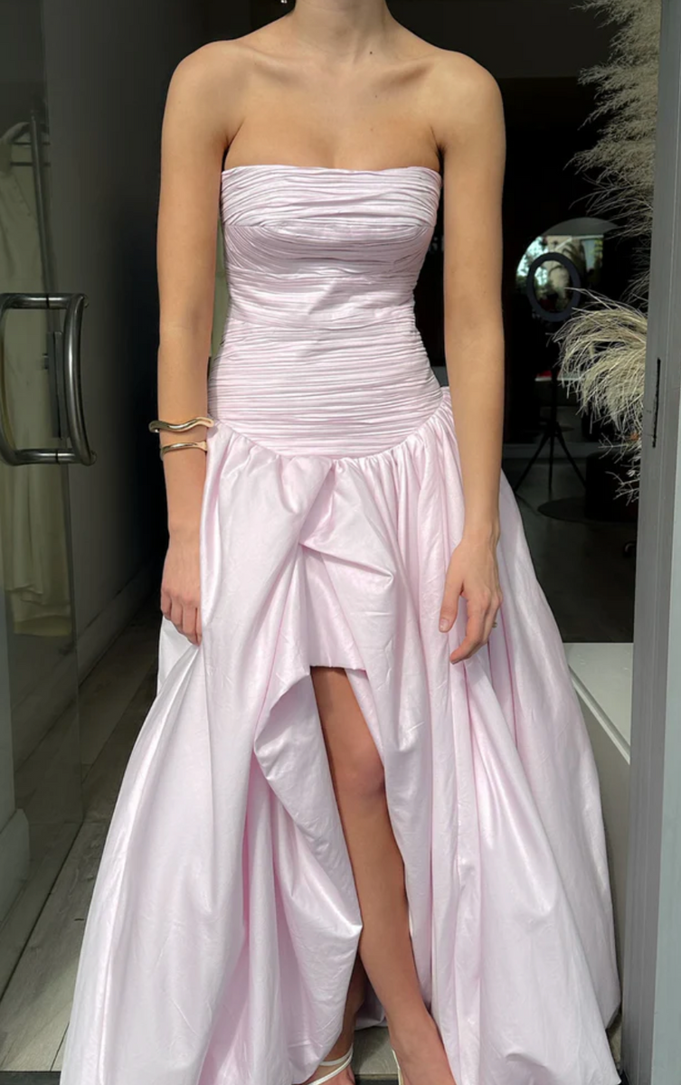Aje Violette Bubble Hem Gown in Pastel Pink