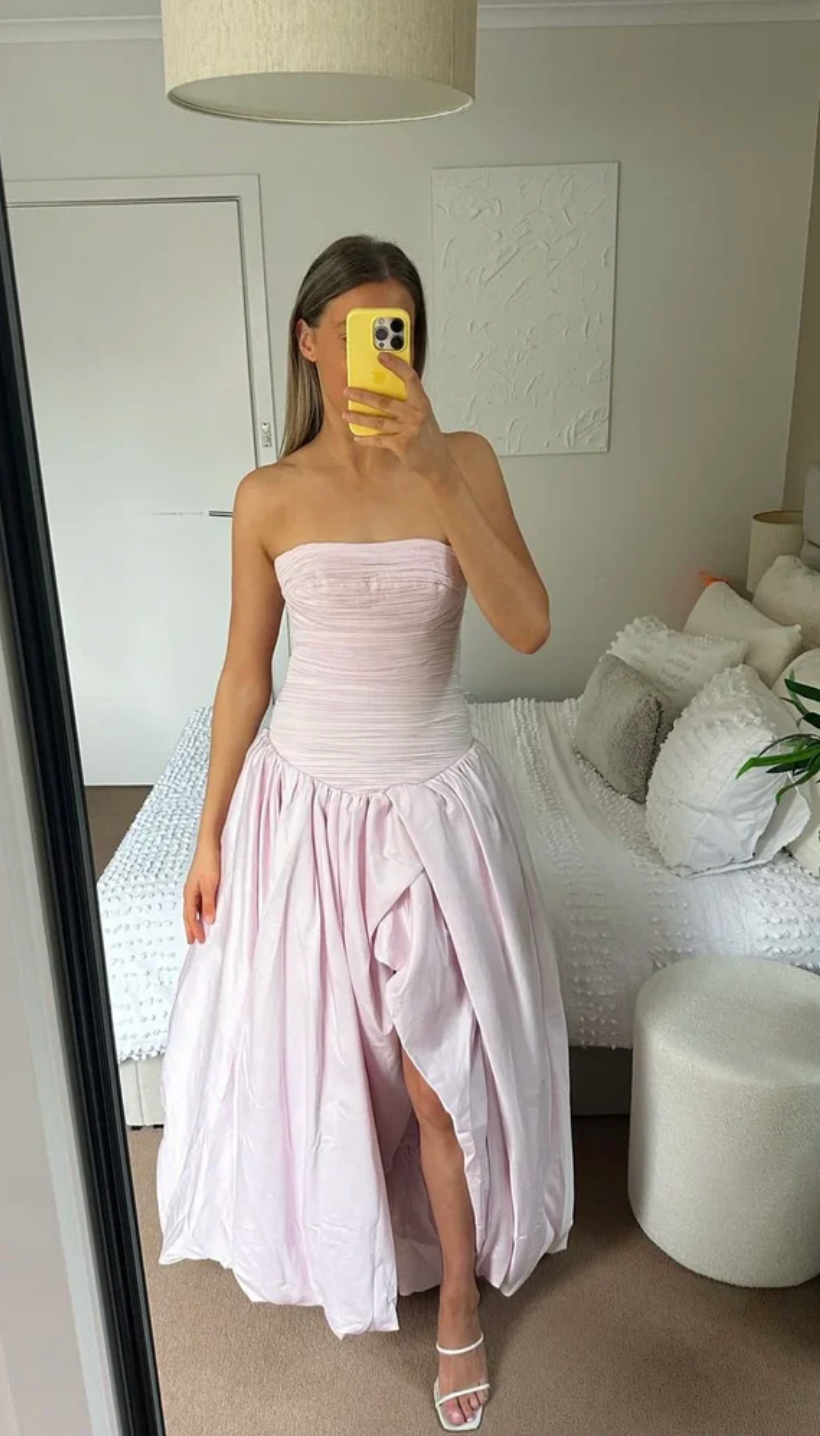 Aje Violette Bubble Hem Maxi - Pastel Pink - Dress Hire NZ
