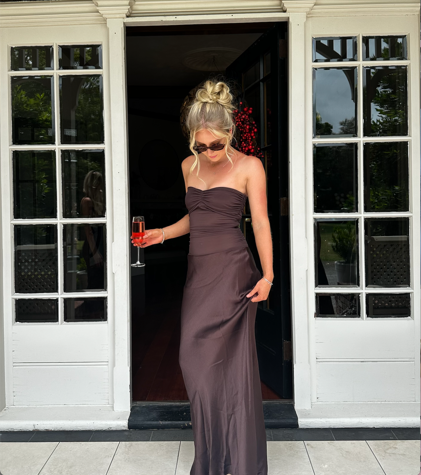 Bec + Bridge Dua Strapless Maxi Dress - Chocolate - Dress Hire NZ