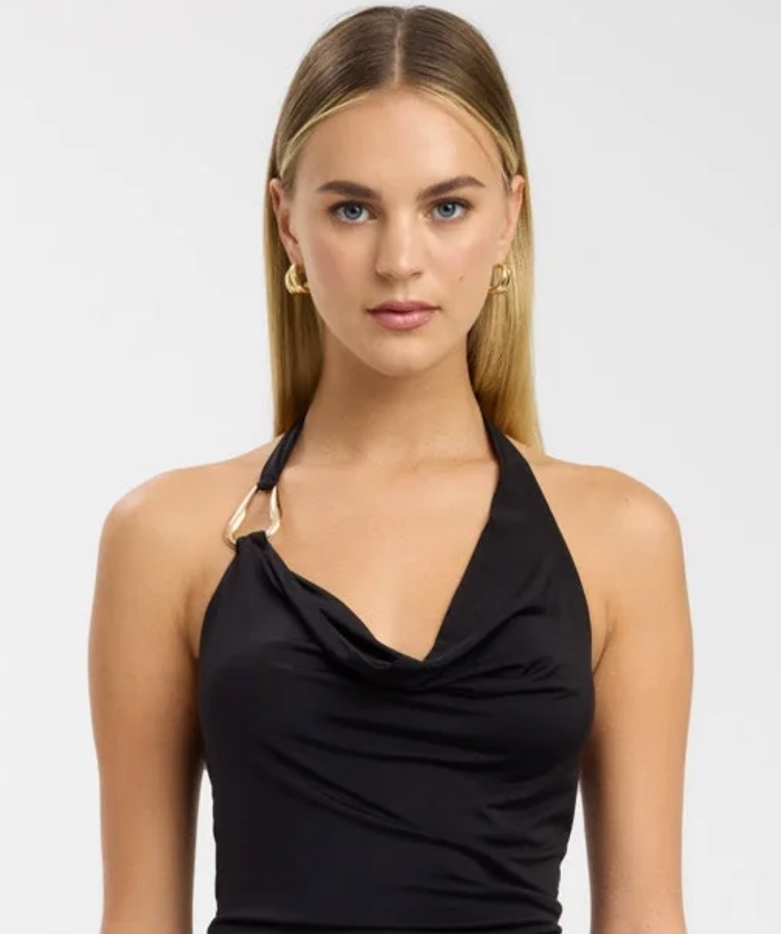 Kookai Black Char Cowl Maxi Dress - Dress Hire NZ