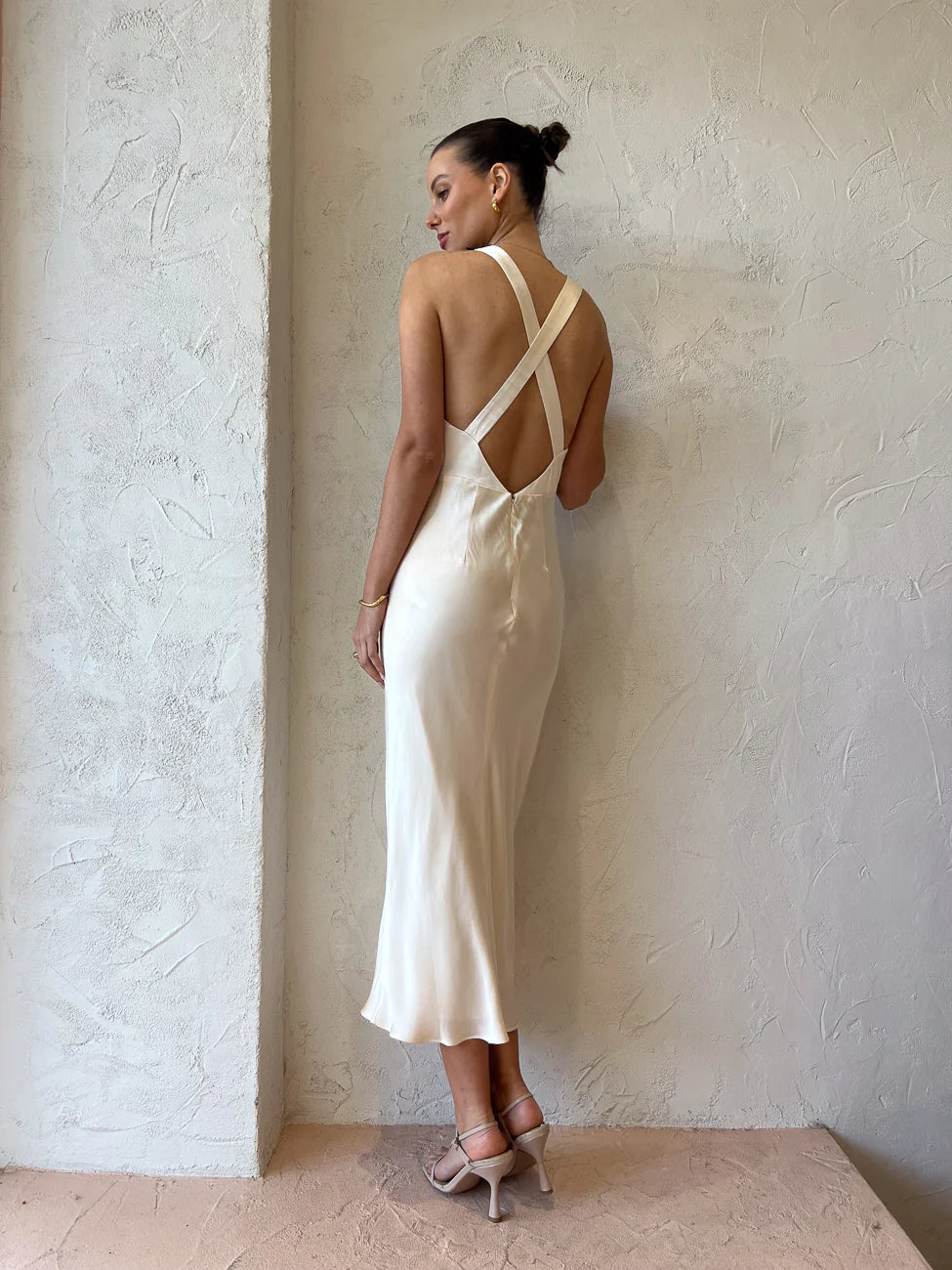 Shona Joy Camille Lace Cross Back Midi - Dress Hire NZ
