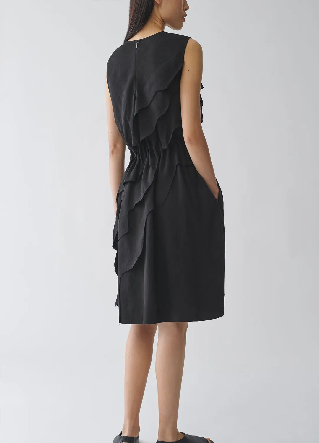 COS sleeveless ruffled midi - Dress Hire NZ