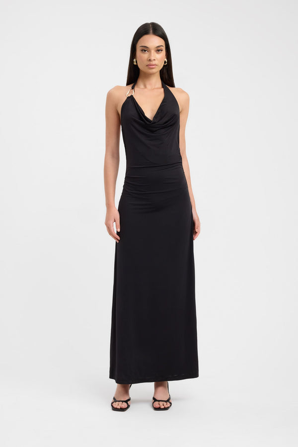 Kookai Black Char Cowl Maxi Dress - Dress Hire NZ
