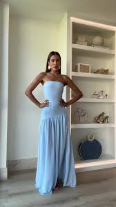 Eden Strapless Maxi - Blue - Dress Hire NZ