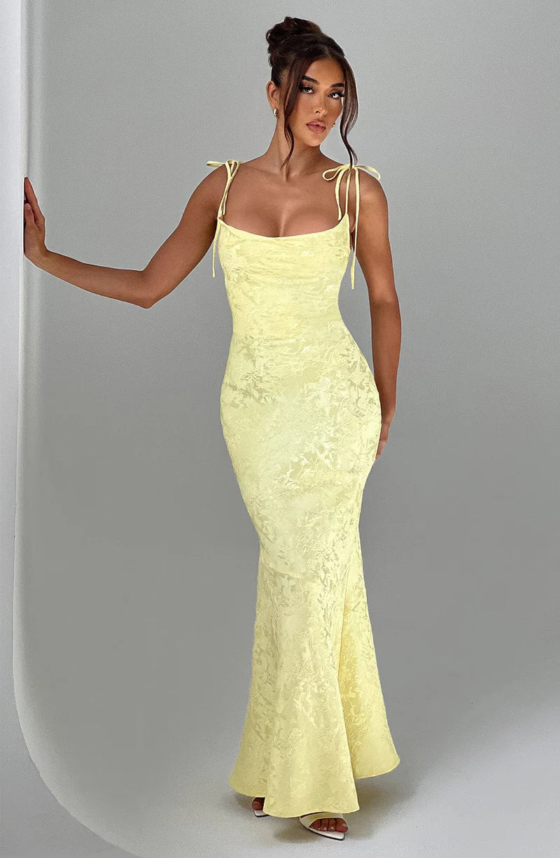 Whitney Maxi Dress - Lemon - Dress Hire NZ
