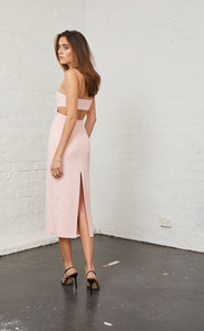 Bec & Bridge Elle Cut Out Midi Dress - Blush - Dress Hire NZ