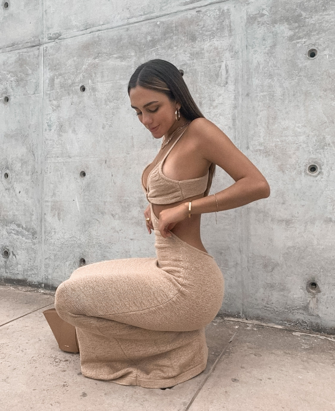 Cult Gaia Serita Dress - Sand - Dress Hire NZ