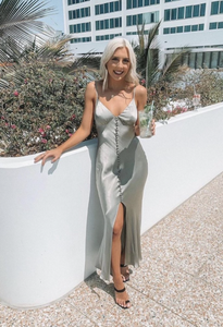 Shona Joy La Lune Bias Slip Midi Sage Dress Hire NZ