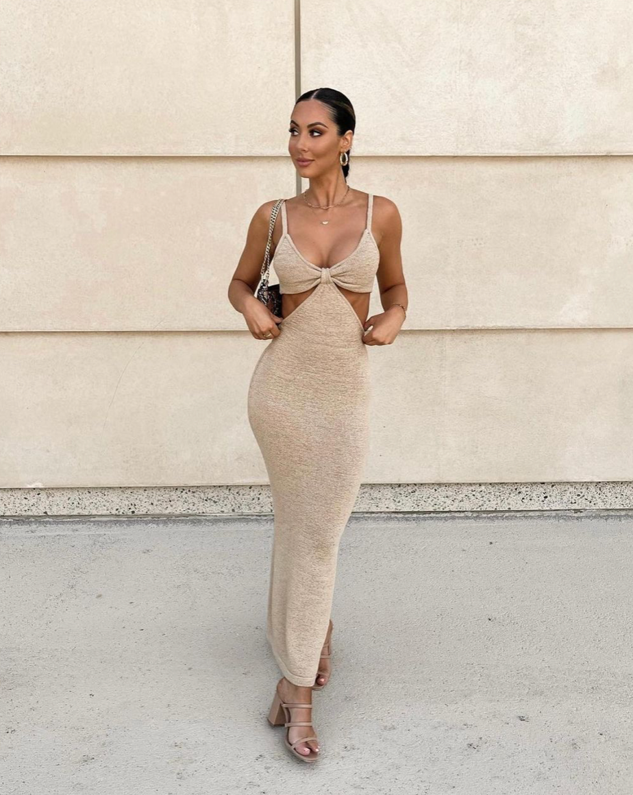 Cult Gaia Serita Dress - Sand - Dress Hire NZ