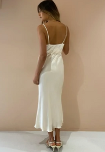 Shona Joy La Lune Bias Cowl Midi Dress - Cream - Dress Hire NZ