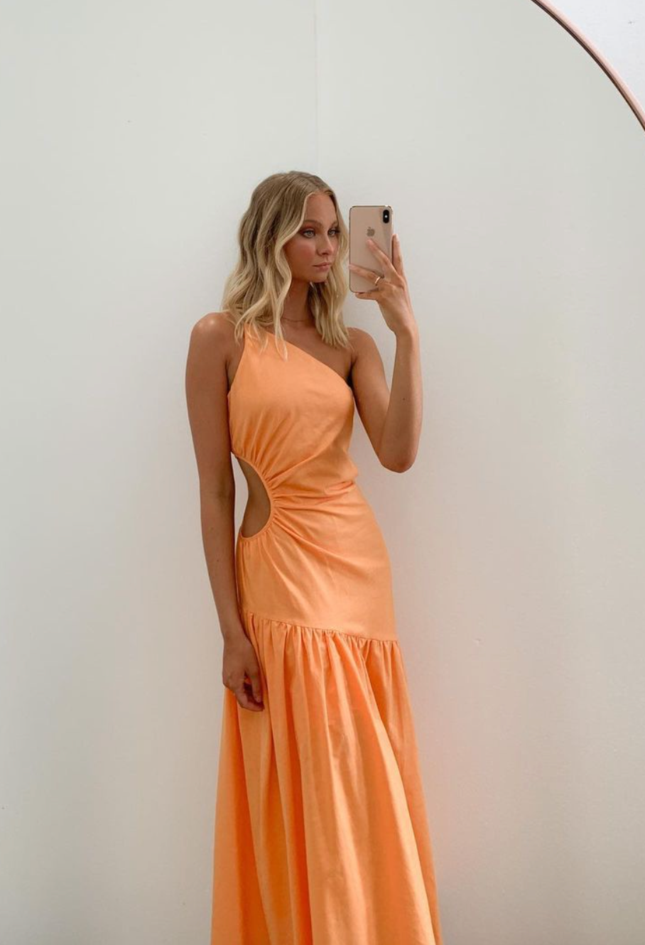 Maverick Skies Matthew Maxi - Citrus - Dress Hire NZ